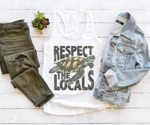 Respect The Locals | Women's Sea Turtle Racerback Tank Top - Picture 1 of 9