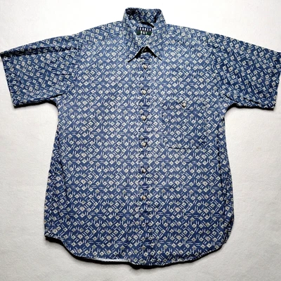 Vintage Trader Bay Button Up Shirt Men's Medium Blue Short Sleeve Preppy Casual - Image 1 of 4