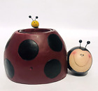 Resin Ladybug Tea Light Candle Holder With Bumble Bee