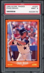 1988 Score Traded Craig Biggio #103T Rookie PSA 9 - Picture 1 of 2