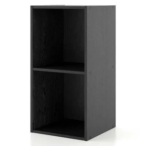Furniture of America Brooks Stackable 2-Cube Wood Black Bookcase - Picture 1 of 9