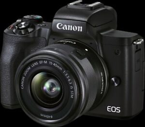 Canon EOS M50 Mark II 24.1MP Mirrorless Digital Camera Black + EF-M 15-45mm Lens