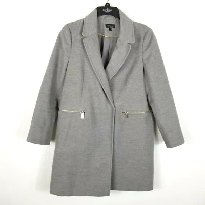 Jaqueta Topshop Feminina Cinza Entalhe Gola Manga Longa Conforto Tamanho 6 - Imagem 1 de 4