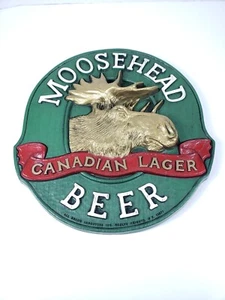 Moosehead Canadian Lager Beer 3D Sign Plastic Wall Plaque Bar 14” Vintage - Picture 1 of 3