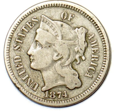 1874 Three Cent Nickel - Image 1 of 2