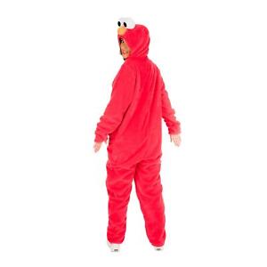 Adult's Sesame Street Elmo Red Fluffy Jumpsuit All In One Fancy Dress Costume