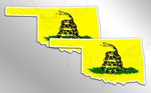 Oklahoma Stickers Don't Tread on Me Gadsden Flag State Decals Vinyl 2 pack #cl - Imagen 1 de 1
