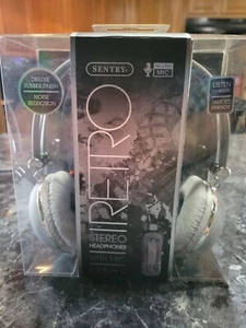 Sentry Retro Stereo Headphones With Mic Deluxe Rubber Finish Noise Reduction Pad - Picture 1 of 5