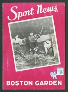 1-15-1944 BOSTON BRUINS NEW YORK RANGERS PROGRAM DIT CLAPPER B JACKSON B HEXTALL - Picture 1 of 2