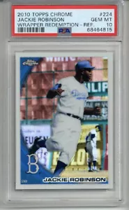 2010 Topps Chrome Wrapper Redemption Refractor #224 Jackie Robinson PSA 10 RARE - Bild 1 von 2