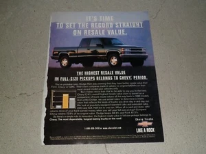 1997 CHEVROLET PICKUP ARTICLE / AD - Imagen 1 de 1