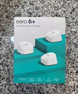 eero 6+ Plus Dual Band 3 PAK mesh Wi-Fi 1,0 Gbps 2,4/5G - Zdjęcie 1 z 8