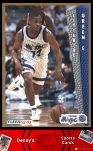 1992 Fleer #399 Litterial Green Orlando Magic Basketball Card