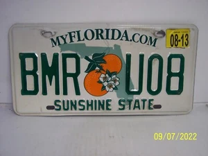 FLORIDA LICENSE PLATE BMR U08 EXPIRED 08/13 - Picture 1 of 3