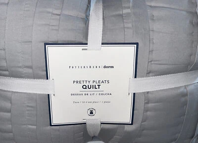 Edredón Pottery Barn Dorm Bonitos Pliegues Edredón Doble Gris NUEVO Foto 1 de 4