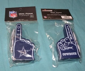 lot of 2 PIECE = NFL DALLAS COWBOYS = Mini Foam Finger Antenna Topper Ornament - Picture 1 of 13