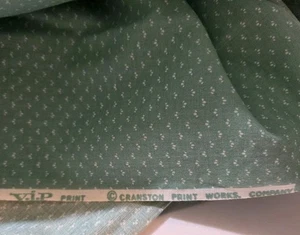 Cranston VIP Print Works Fabric Quilt Green White Buds 100% Cotton 2+ Yds X 42” - Picture 1 of 4