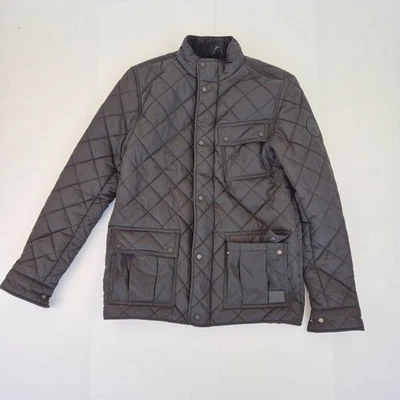 FIRETRAP Chaqueta Pequeña Negra Para Hombre Cremallera Completa Acolchada - Imagen 1 de 4