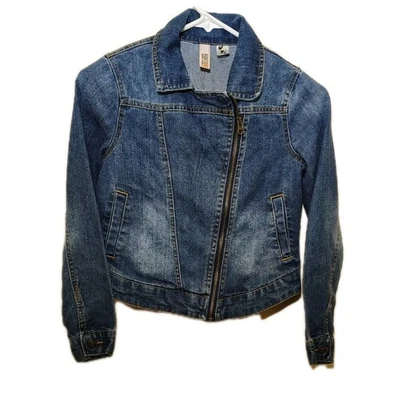 Route 66 Denim Jean Girls Jacket Blue 10/12 Short Soft Distressed - Image 1 of 4