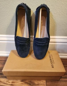 Women's Blue Suede Driving Moccasins NIB - Size 7 - Picture 1 of 4