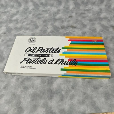 Grumbacher Oil Pastels 48 Color Set Vintage Japan w/ Original Box - Image 1 of 3