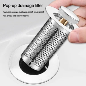 Hair Trap Pop Up Drain Filter Washbasin Bounce Core Bathroom Accessory - Picture 1 of 16