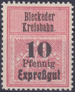 Bleckeder Kreisbahn (Lower Saxony) Railway Freight Stamp 10 Pf. Express Goods - Picture 1 of 2