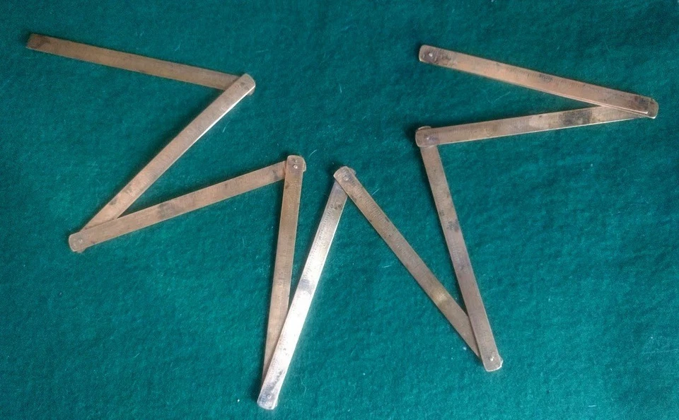Ancien Mètre pliant en Laiton ou Cuivre -  1 Mètre - Photo 1/3