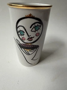 2015 STARBUCKS BLUSHER Face in Compact Mirror, Ceramic Tumbler Gold Rim (NO LID) - Picture 1 of 9