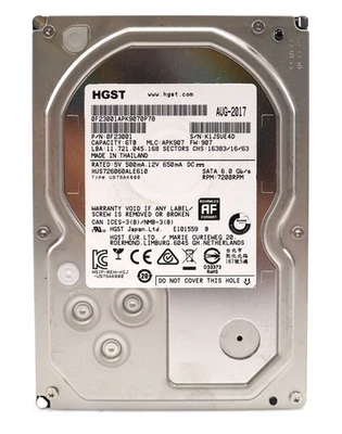 HGST HUS726060ALE610 3.5" 6TB SATA 7200RPM Hard Drive - Image 1 of 2
