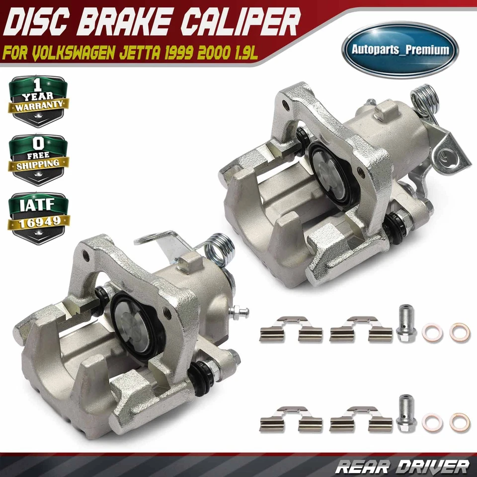 Par de pinzas de freno traseras izquierda y derecha con soporte para Volkswagen Jetta 1999 2000 Foto 1 de 4