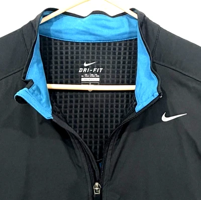 Nike Element Dri-Fit Golf Windbreaker Dark Gray & Aqua w/ Thumb hole Cuffs Large - Image 1 of 4