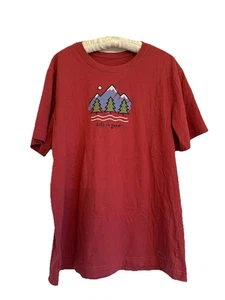 Life Is Good Mountain Trees Crusher Short Sleeve Tee Men’s L 100% Cotton Outdoor - Picture 1 of 6