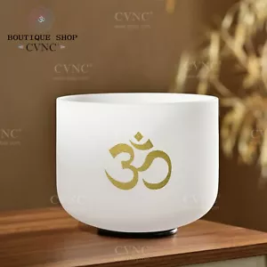 CVNC 432Hz 12" E Solar Plexus Flower Frosted Crystal Singing Bowl Sound Heal - Picture 1 of 7