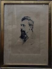FRANS SCHWARTZ (1850-1917) PORTRAIT CARL BLOCH 1903 - ETCHING RADIERUNG 42 x 32 