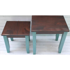 Handmade foldable legs nesting table-2 Wooden nesting table set for living room