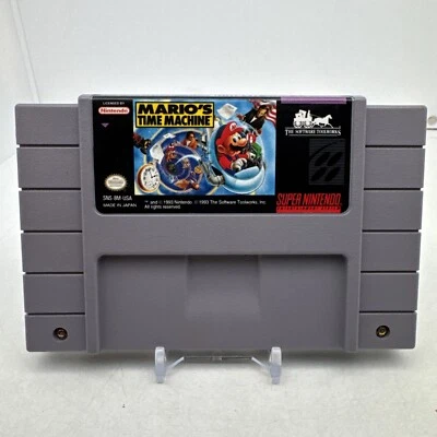 Mario's Time Machine Super Nintendo SNES 1993 Video Game Authentic Tested  - Image 1 of 4