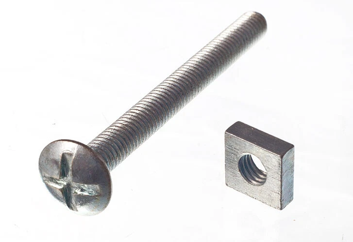 10 X Viti Da Tetto E Dadi Quadrati ZP Zincati M6 X 60 - NUOVO Onestopdiy - Immagine 1 di 1