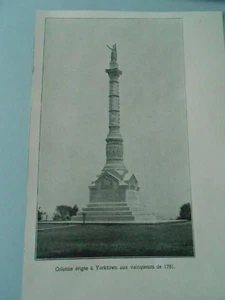 Colone érigée à Yorktown aux vainqueurs de 1781 WWI 1917 - Picture 1 of 1