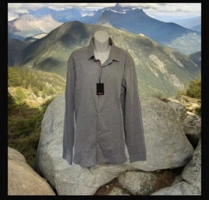 Camisa Jared, Larga After Hours, Para Hombre Talla Extra Grande, Calce Ajustado Gris/Rojo Estampado, Nueva - Imagen 1 de 12