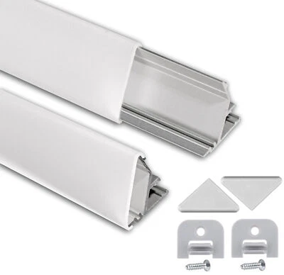 LED Aluprofil 2m 1m Aluminium Profil Schiene Eckprofil Eckleiste LED Streifen - Bild 1 von 4