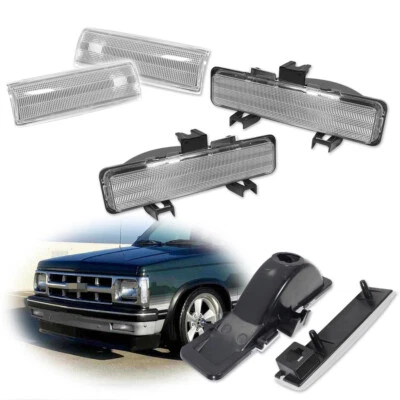 Clear Corner Signal Lights For 82-93 Chevy S10 83-94 S10 Blazer RH & LH Set of 4 - Image 1 of 4