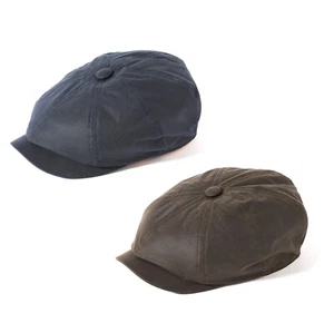 Failsworth Alfie Waxed Cotton Bakerboy Newsboy Cap Black Navy Olive Sized  - Picture 1 of 5