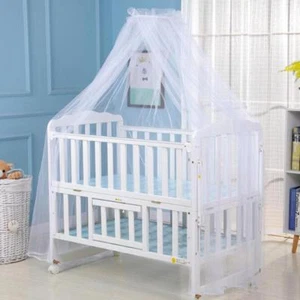 Child Cot Bed Mosquito Net Curtain Canopy Dome Mesh Nursery Summer JJ - Zdjęcie 1 z 15