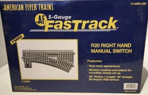 American Flyer S Gauge FasTrack 6-49869 R20 Right Hand Manual Switch - Picture 1 of 5