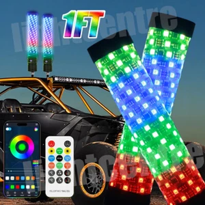 2024 NUEVO LED Grueso Látigo Espiral Persecución RGB 1FT Látigo Graso Luz Para Polaris UTV - Imagen 1 de 15