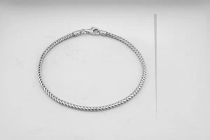 Sterling Silver 925 Ladies Solid Franco Bracelet - 7.5 inch - 2mm Width - Picture 1 of 6
