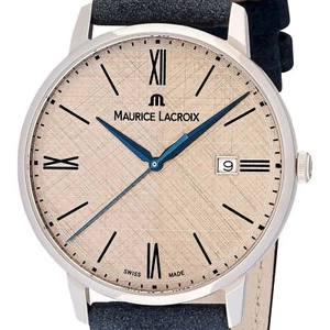 Maurice Lacroix Eliros Date reloj para hombres EL1118-SS001-114-1 correa de cuero azul NUEVO EMBALAJE ORIGINAL - Imagen 1 de 13