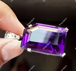 Piedra preciosa suelta solitario de plata alemana corte elegante amatista púrpura 72+ quilates - Imagen 1 de 6