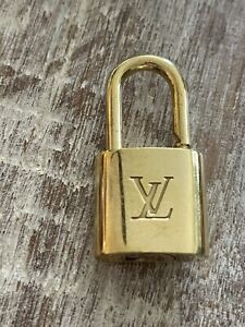 SALE #303 Authentic LOUIS VUITTON Lock & NO Key Padlock unpolished brass LV
